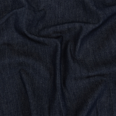 Medium Weight Navy Stretch Cotton Denim | Mood Fabrics