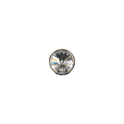 Vintage Swarovski Crystal Rhinestone and Silver Metal Circular Shank Back Button - 12L/7.5mm | Mood Fabrics