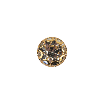 Vintage Swarovski Crystal Rhinestone and Gold Edged Self Back Button - 18L/11.5mm | Mood Fabrics