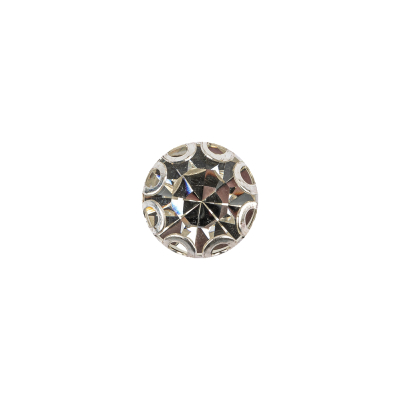 Vintage Swarovski Crystal Rhinestone and Silver Edged Self Back Button - 18L/11.5mm | Mood Fabrics