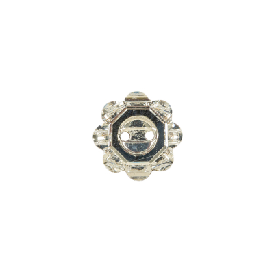 Vintage Crystal Foil Backed 12mm 2 Hole Flower Button | Mood Fabrics