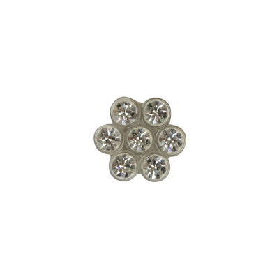 Vintage Crystal Rhinestones Transparent Daisy Shank Back Button - 20L/12.5mm | Mood Fabrics