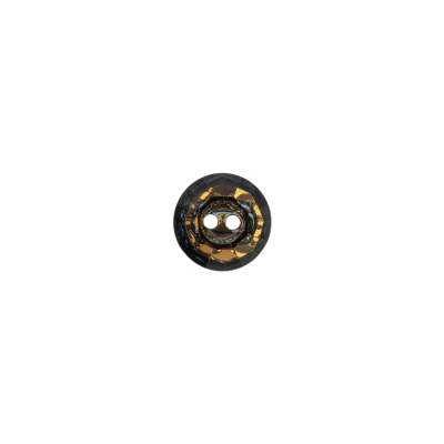 Vintage Tabac Rhinestone Two Hole Button with Gunmetal Backing - 13L/8mm | Mood Fabrics