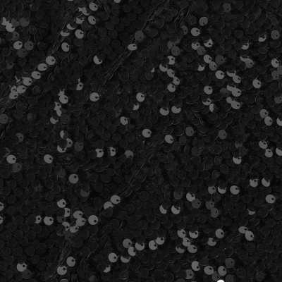 Black Stretch Velour with Small Circular Paillette Sequins | Mood Fabrics