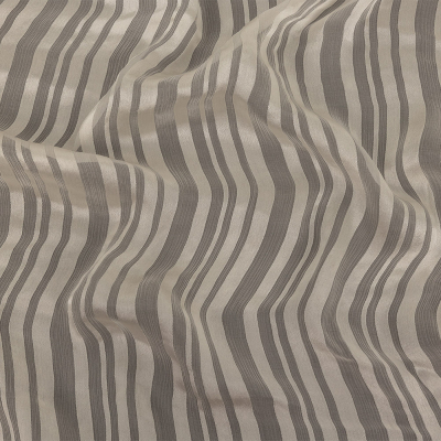 Famous Australian Designer Vanilla Ice Crinkled Silk Chiffon with Satin Stripes | Mood Fabrics