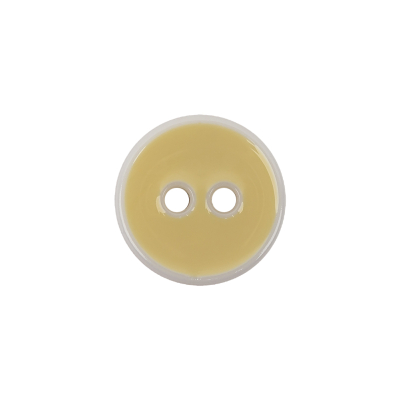 Italian Sunny Side Up and White Two Hole Plastic Button - 28L/18mm | Mood Fabrics