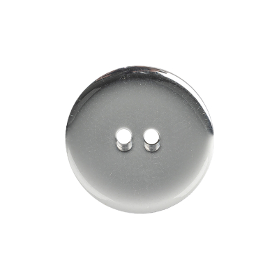 Silver Mirror Backed Two Hole Smooth Top Button - 36L/23mm | Mood Fabrics