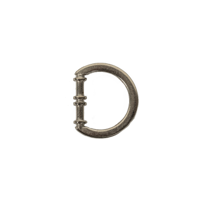 Matte Nickel Cast Metal Rounded D-Ring - 15mm | Mood Fabrics