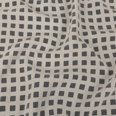 Milly Italian White Burnout Checkered Organza | Mood Fabrics
