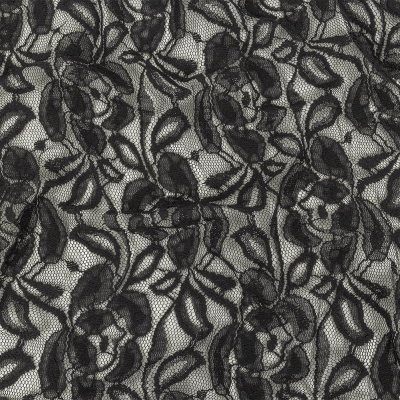 Black Floral Re-Embroidered Lace | Mood Fabrics