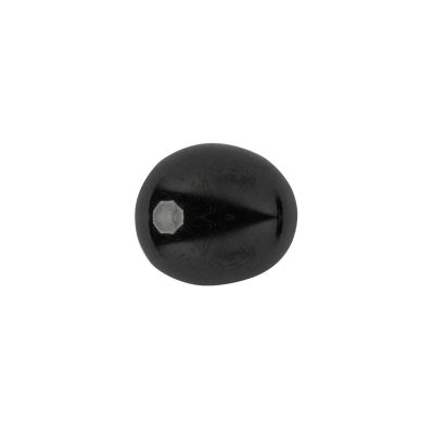Darkest Pearl Blue Dome Shaped Oval Self Back Button - 24L/15mm | Mood Fabrics