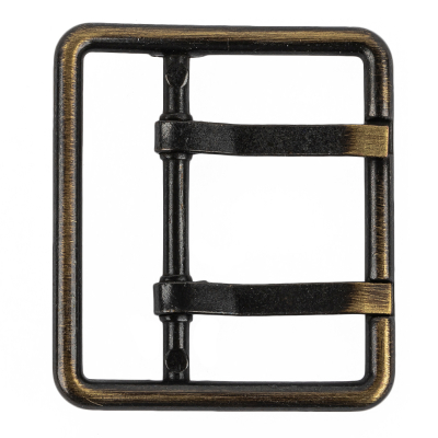 Old Gold Double Tongue Metal Buckle - 48mm | Mood Fabrics