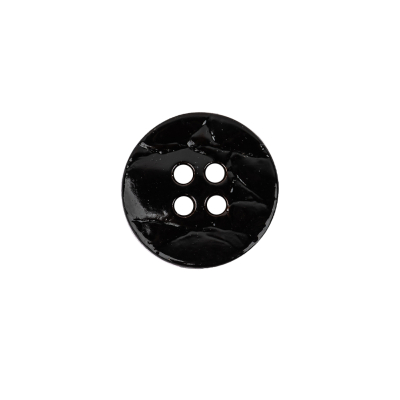 Italian Glossy Midnight Brown Abstract Molded 4-Hole Faux Leather Button - 24L/15mm | Mood Fabrics