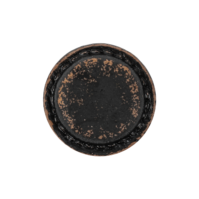 Italian Chocolate Plum and Canteen Weathered Faux Leather Shank Back Button - 38L/24mm | Mood Fabrics