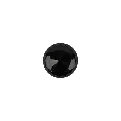 Black Faceted Shank Back Glass Button - 17L/10.5mm | Mood Fabrics