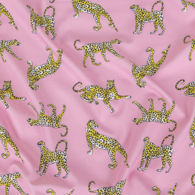 Cradle Pink Cheetahs Caye UV Protective Compression Swimwear Tricot with Aloe Vera Microcapsules | Mood Fabrics