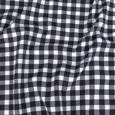 Phantom and White Checkered Caye UV Protective Compression Swimwear Tricot with Aloe Vera Microcapsules | Mood Fabrics