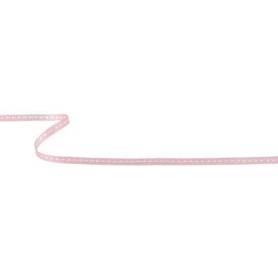 Baby Pink Grosgrain Ribbon with Lucent White Stitching - 0.25