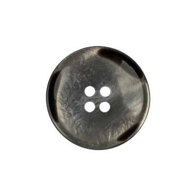 Blue Gray and Brown Iridescent 4-Hole Plastic Saucer Button - 36L/23mm | Mood Fabrics