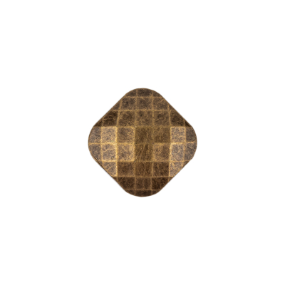 Bronze Geometric Textured Plastic Shank Back Button - 24L/15mm | Mood Fabrics