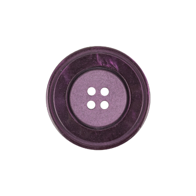 Purple Iridescent and Matte Shallow Plate 4-Hole Plastic Button - 36L/23mm | Mood Fabrics