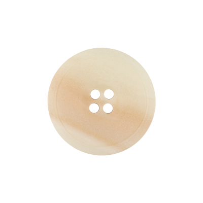Antique White and Peach Dust Abstract 4-Hole Plastic Button - 36L/23mm | Mood Fabrics