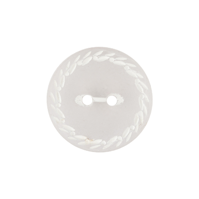 Translucent Frosted Glass-like Button with Star White Etched Rim - 36L/23mm | Mood Fabrics