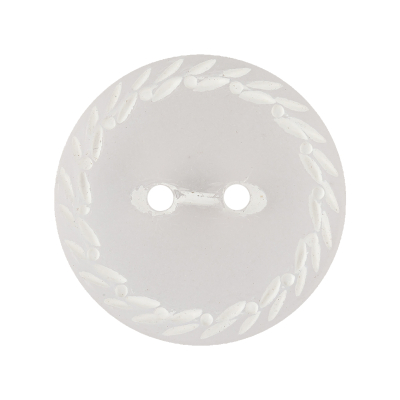 Translucent Frosted Glass-like Button with Star White Etched Rim - 44L/28mm | Mood Fabrics