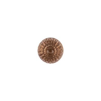 Translucent Golden Shadow Abstract Radiating Shank Back Glass Button - 16L/10mm | Mood Fabrics