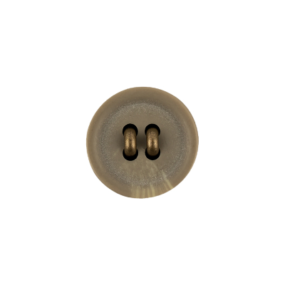 Matte Camo and Brass Shallow Plate Plastic and Metal Shank Back Button - 24L/15mm | Mood Fabrics