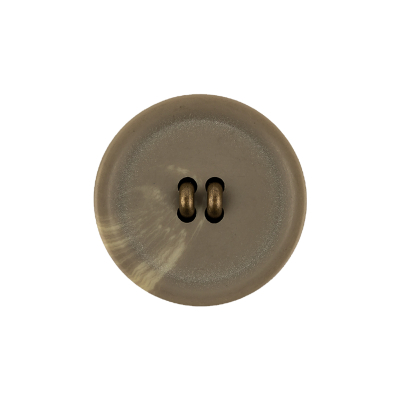 Matte Camo and Brass Shallow Plate Plastic and Metal Shank Back Button - 36L/23mm | Mood Fabrics