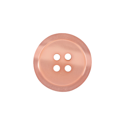 Shiny Peach Shallow Plate 4-Hole Plastic Suit Button - 32L/20mm | Mood Fabrics