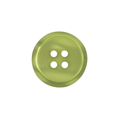 Shiny Lime Shallow Plate 4-Hole Plastic Suit Button - 32L/20mm | Mood Fabrics