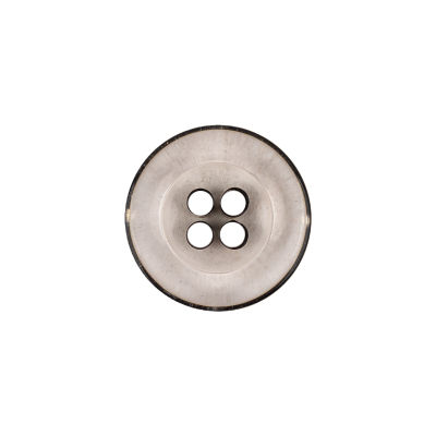 Italian Transparent and Black 4-Hole Tire Rimmed Jacket Button - 28L/18mm | Mood Fabrics