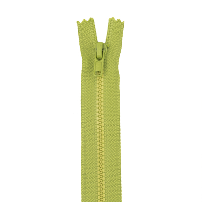 Lime Closed Bottom Molded Plastic Zipper - 6.5
