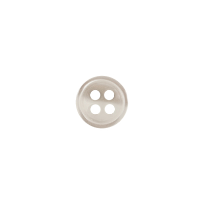 Semi Shiny Ghostly White Narrow Rimmed 4-Hole Button - 16L/10mm | Mood Fabrics
