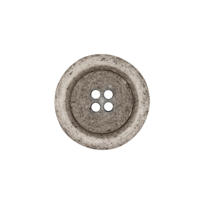 Italian Matte White and Gray Speckled 4-Hole Jacket Button - 32L/20mm | Mood Fabrics