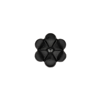 Italian Black Flower Shank Back Nylon Button - 20L/12.5mm | Mood Fabrics