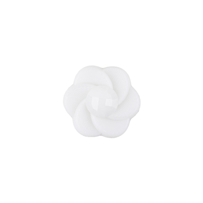 Italian White Floral and Geometric Shank Back Nylon Button - 24L/15mm | Mood Fabrics