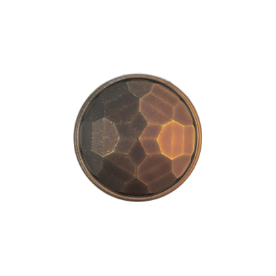 Italian Matte Bronze Faceted Metal Look Shank Back Button - 32L/20mm | Mood Fabrics