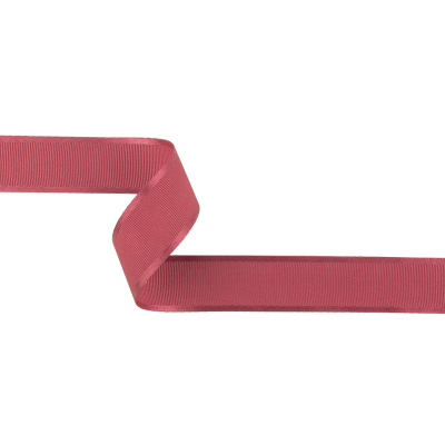 Dark Pink Grosgrain Ribbon with Satin Borders - 1