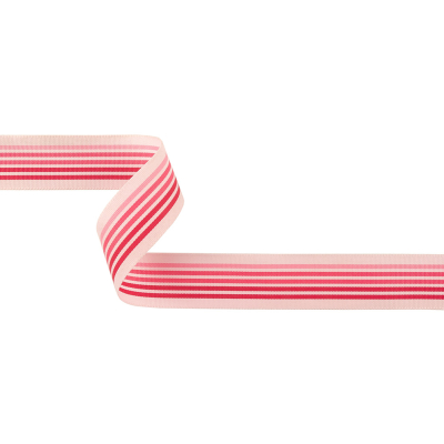 Pink Gradient Stripes Grosgrain Ribbon - 1