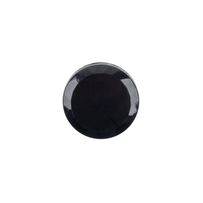 Black Smooth Top Beveled Edge Glass Shank Back Button - 22L/14mm | Mood Fabrics