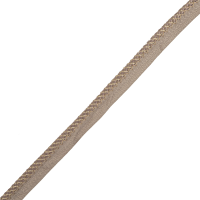 Taupe and Beige Latticed Cord with Lip - 0.625