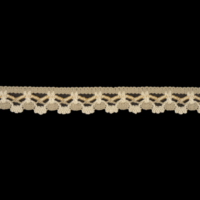 Gray, Beige and White Crochet Lace Trim - 1.25