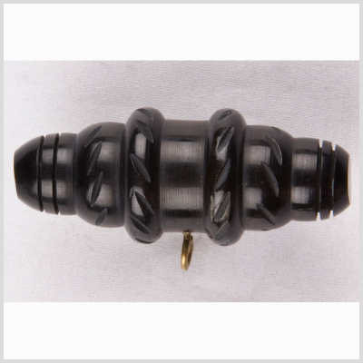 Black Intricate Horn Shank Back Toggle - 80L/50.8mm | Mood Fabrics