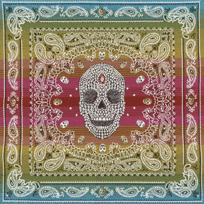 French Multicolored Diamonds and Bandanas Oversized Square Patch - 18.875