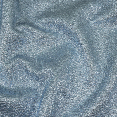 Geode Metallic Blue and Silver Crackle Luxury Brocade | Mood Fabrics