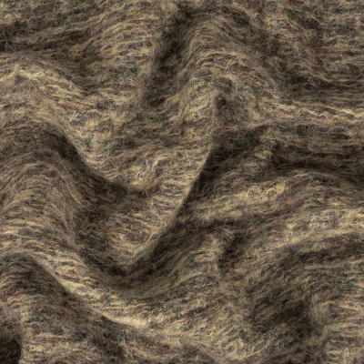 Heathered Gray Fuzzy Wool Knit | Mood Fabrics