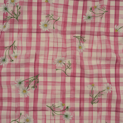 Mood Exclusive Fuchsia Pink Daisy Chain Cotton Poplin | Mood Fabrics